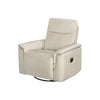 Jen Manual Swivel Glider Reclining Chair | Taupe Top Grain Leather