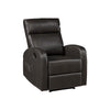 Mey Wall Hugger Manual Recliner Chair w Pocket | Dark Brown Faux Leather