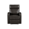 Mey Wall Hugger Manual Recliner Chair w Pocket | Dark Brown Faux Leather