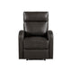 Mey Wall Hugger Manual Recliner Chair w Pocket | Dark Brown Faux Leather