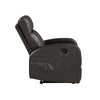 Mey Wall Hugger Manual Recliner Chair w Pocket | Dark Brown Faux Leather