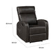 Mey Wall Hugger Manual Recliner Chair w Pocket | Dark Brown Faux Leather