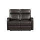 Mey Wall Hugger Manual Recliner Loveseat | Dark Brown Faux Leather 50"
