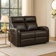 Mey Wall Hugger Manual Recliner Loveseat | Dark Brown Faux Leather 50"