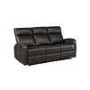 Mey Wall Hugger Manual Recliner Sofa | Dark Brown Faux Leather 71"