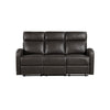 Mey Wall Hugger Manual Recliner Sofa | Dark Brown Faux Leather 71"