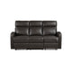 Mey Wall Hugger Manual Recliner Sofa | Dark Brown Faux Leather 71"