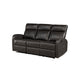 Mey Wall Hugger Manual Recliner Sofa | Dark Brown Faux Leather 71"