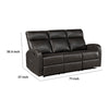 Mey Wall Hugger Manual Recliner Sofa | Dark Brown Faux Leather 71"