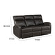 Mey Wall Hugger Manual Recliner Sofa | Dark Brown Faux Leather 71"