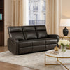 Mey Wall Hugger Manual Recliner Sofa | Dark Brown Faux Leather 71"