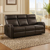 Mey Wall Hugger Manual Recliner Sofa | Dark Brown Faux Leather 71"