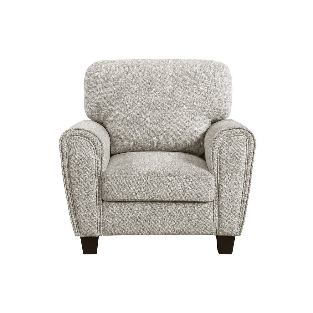 Loi Sofa Armchair with Reversible Cushion | Transitional Gray Chenille