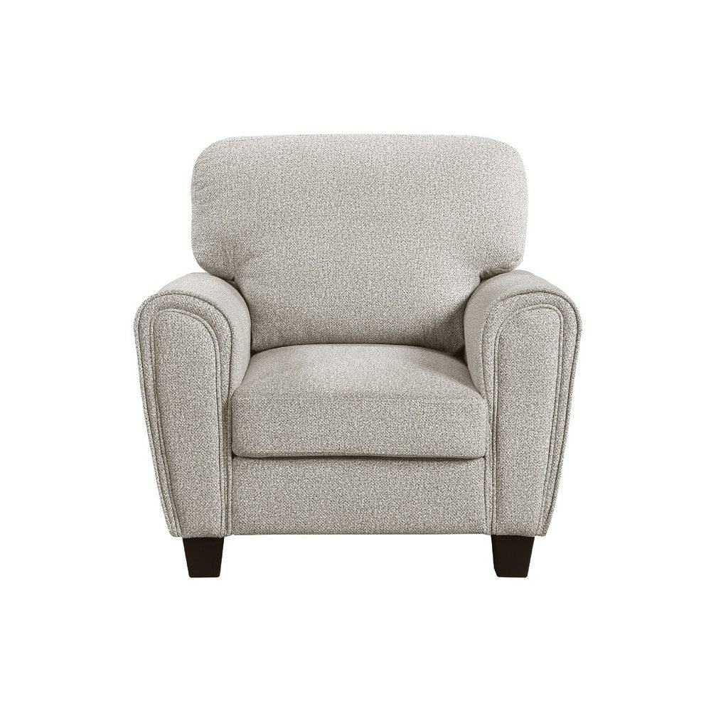 Loi Sofa Armchair with Reversible Cushion | Transitional Gray Chenille