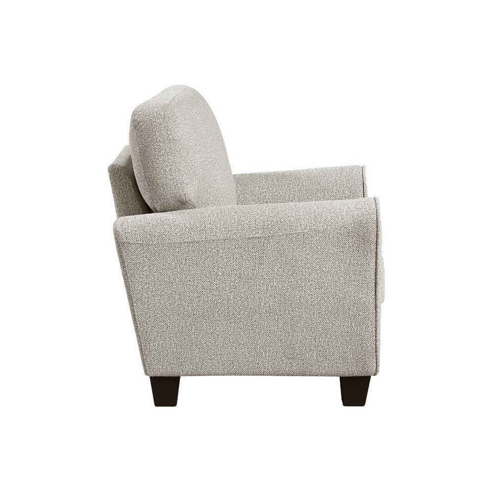 Loi Sofa Armchair with Reversible Cushion | Transitional Gray Chenille