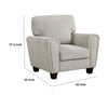 Loi Sofa Armchair with Reversible Cushion | Transitional Gray Chenille