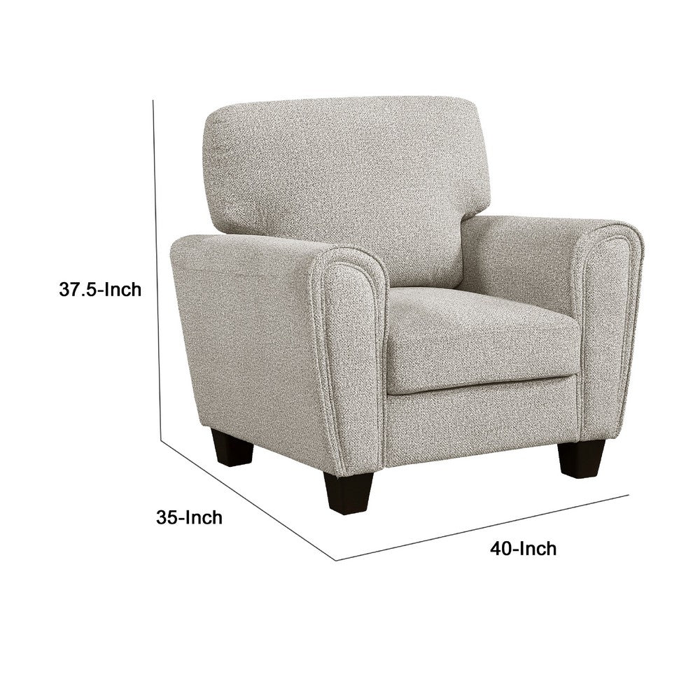 Loi Sofa Armchair with Reversible Cushion | Transitional Gray Chenille