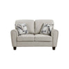 Loi Loveseat w 2 Pillows | Reversible Cushion | Gray Chenille | 63"