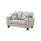 Loi Loveseat w 2 Pillows | Reversible Cushion | Gray Chenille | 63"