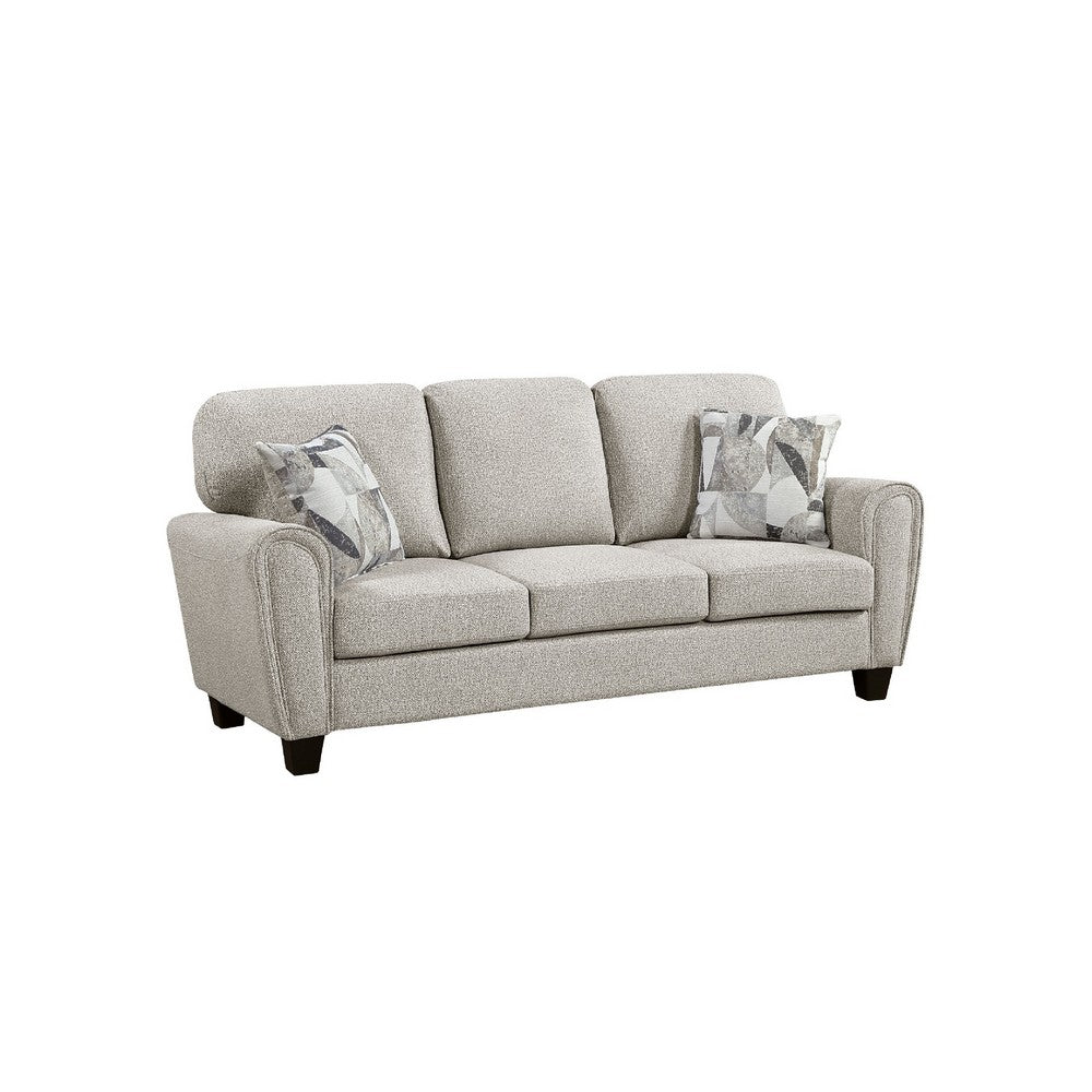 Loi Sofa w 2 Pillows | Reversible Cushion | Gray Chenille | 85"