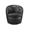 Dey Swivel Barrel Chair with Curved Back | Smoky Gray Top Grain Leather