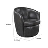 Dey Swivel Barrel Chair with Curved Back | Smoky Gray Top Grain Leather