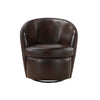 Dey Swivel Barrel Chair with Curved Back | Bronze Top Grain Leather