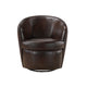 Dey Swivel Barrel Chair with Curved Back | Bronze Top Grain Leather