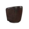 Dey Swivel Barrel Chair with Curved Back | Bronze Top Grain Leather