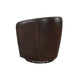 Dey Swivel Barrel Chair with Curved Back | Bronze Top Grain Leather