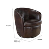 Dey Swivel Barrel Chair with Curved Back | Bronze Top Grain Leather