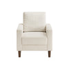 Cey Sofa Armchair | Beige Corduroy Upholstery | Modern Style Brown Legs