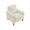 Cey Sofa Armchair | Beige Corduroy Upholstery | Modern Style Brown Legs