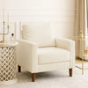 Cey Sofa Armchair | Beige Corduroy Upholstery | Modern Style Brown Legs