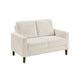 Cey Loveseat | Beige Corduroy Upholstery | Modern Style Brown Legs | 55"