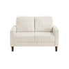 Cey Loveseat | Beige Corduroy Upholstery | Modern Style Brown Legs | 55"
