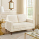 Cey Loveseat | Beige Corduroy Upholstery | Modern Style Brown Legs | 55"