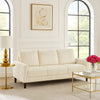 Cey Sofa | Beige Corduroy Upholstery | Modern Style Brown Legs | 77"