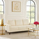 Cey Sofa | Beige Corduroy Upholstery | Modern Style Brown Legs | 77"