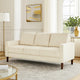 Cey Sofa | Beige Corduroy Upholstery | Modern Style Brown Legs | 77"
