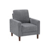 Cey Sofa Armchair | Gray Corduroy Upholstery | Modern Style Brown Legs