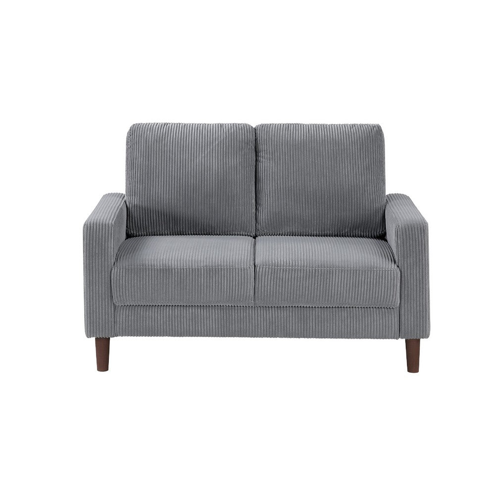 Cey Sofa Armchair | Gray Corduroy Upholstery | Modern Style Brown Legs