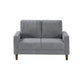 Cey Sofa Armchair | Gray Corduroy Upholstery | Modern Style Brown Legs