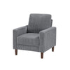 Cey Sofa Armchair | Gray Corduroy Upholstery | Modern Style Brown Legs