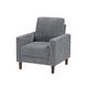 Cey Sofa Armchair | Gray Corduroy Upholstery | Modern Style Brown Legs