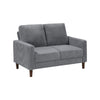Cey Loveseat | Gray Corduroy Upholstery | Modern Style Brown Legs | 55"