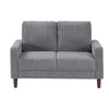 Cey Loveseat | Gray Corduroy Upholstery | Modern Style Brown Legs | 55"