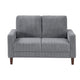 Cey Loveseat | Gray Corduroy Upholstery | Modern Style Brown Legs | 55"