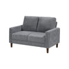 Cey Loveseat | Gray Corduroy Upholstery | Modern Style Brown Legs | 55"