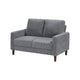 Cey Loveseat | Gray Corduroy Upholstery | Modern Style Brown Legs | 55"